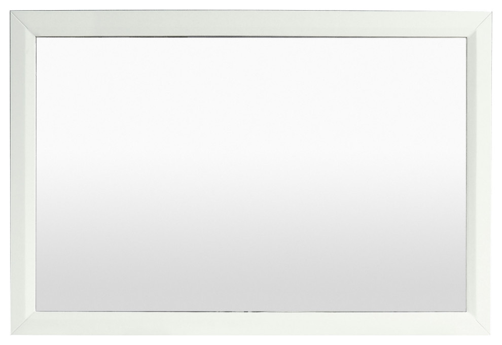 Eviva Aberdeen 60" White Framed Bathroom Wall Mirror Contemporary