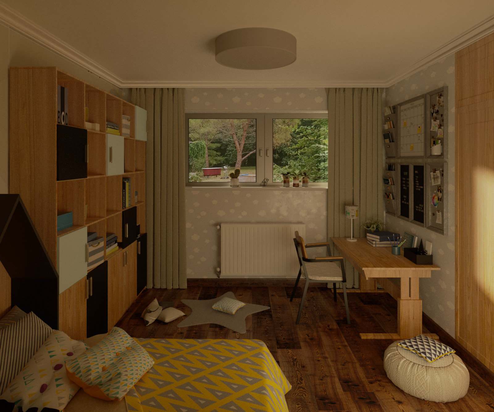 дизайн-проект 2-го этажа дома во Франции