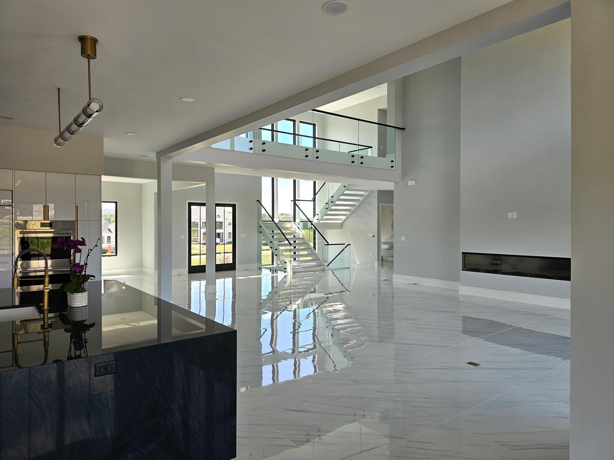 125_Modern Open Rise Stair with Glass Balustrade, Aldie, VA 20105