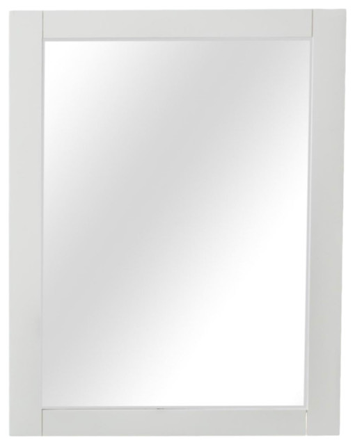 Home Kitchen Vanity Mirror Solid Wood 24x30 Mirror Cream White Shaker