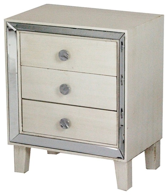 3 Drawer Accent Cabinet With Mirror Accents Mdf Wood Mirrored 3 Drawer Accent Cabinet With Mirror Accents Mdf Wood Mirrored Glass Transitional Chests And Cabinets By Virventures