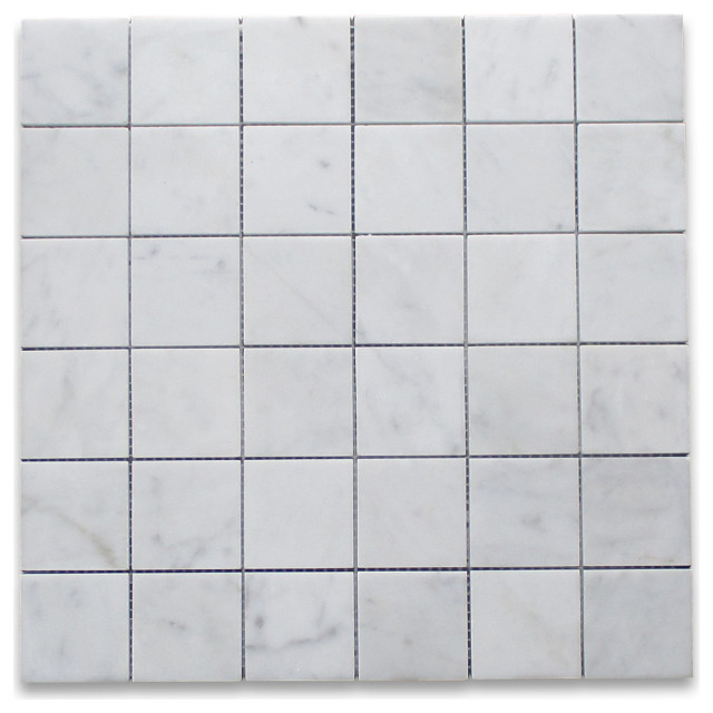12 X12 Carrara White Square Mosaic Tile Honed Chip Size 2 X2