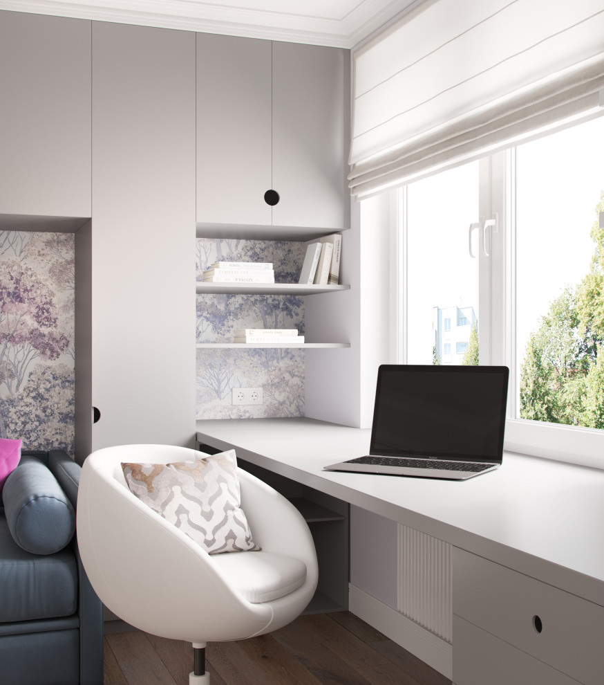 Сиреневая квартира для мамы и дочки