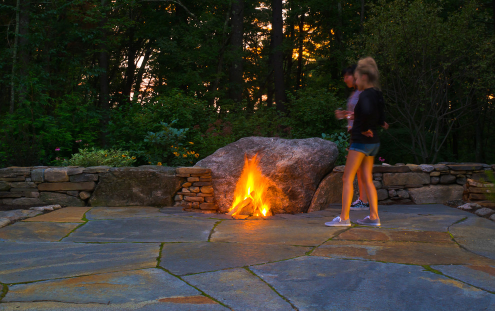 Patio - rustic patio idea in Boston