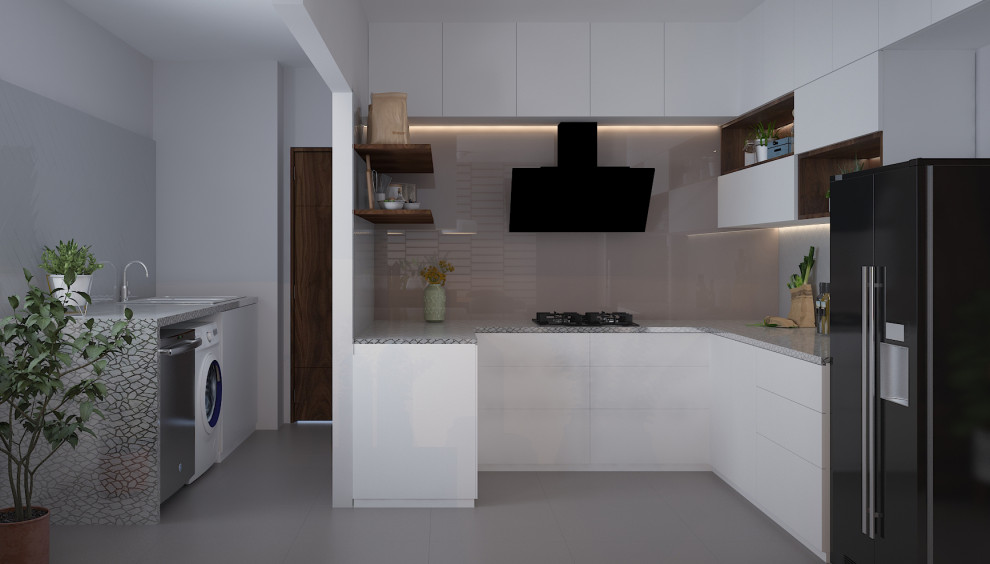 Photo of a contemporary kitchen in Bengaluru.