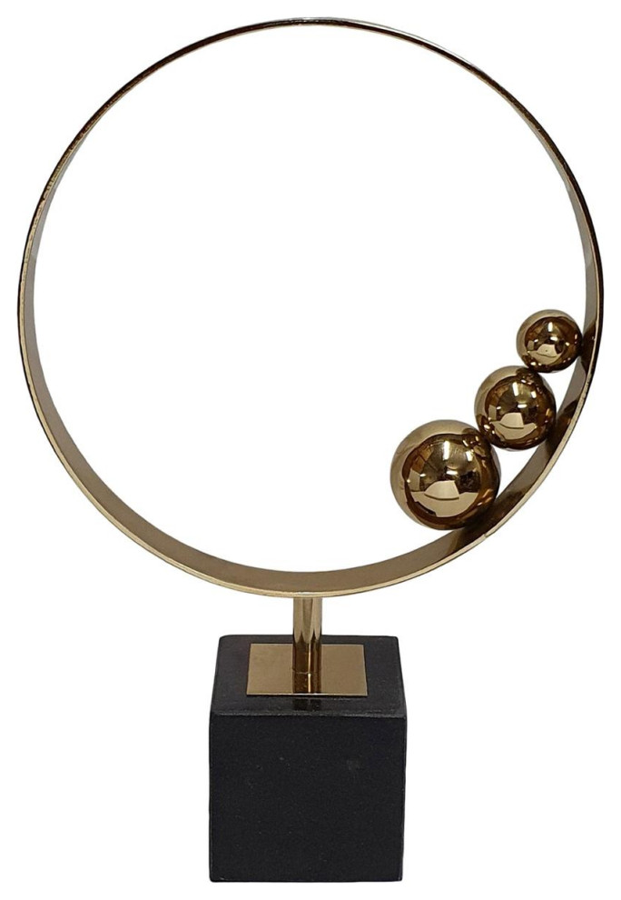 Mavis Decorative Object or Figurine, Gold/Black Contemporary