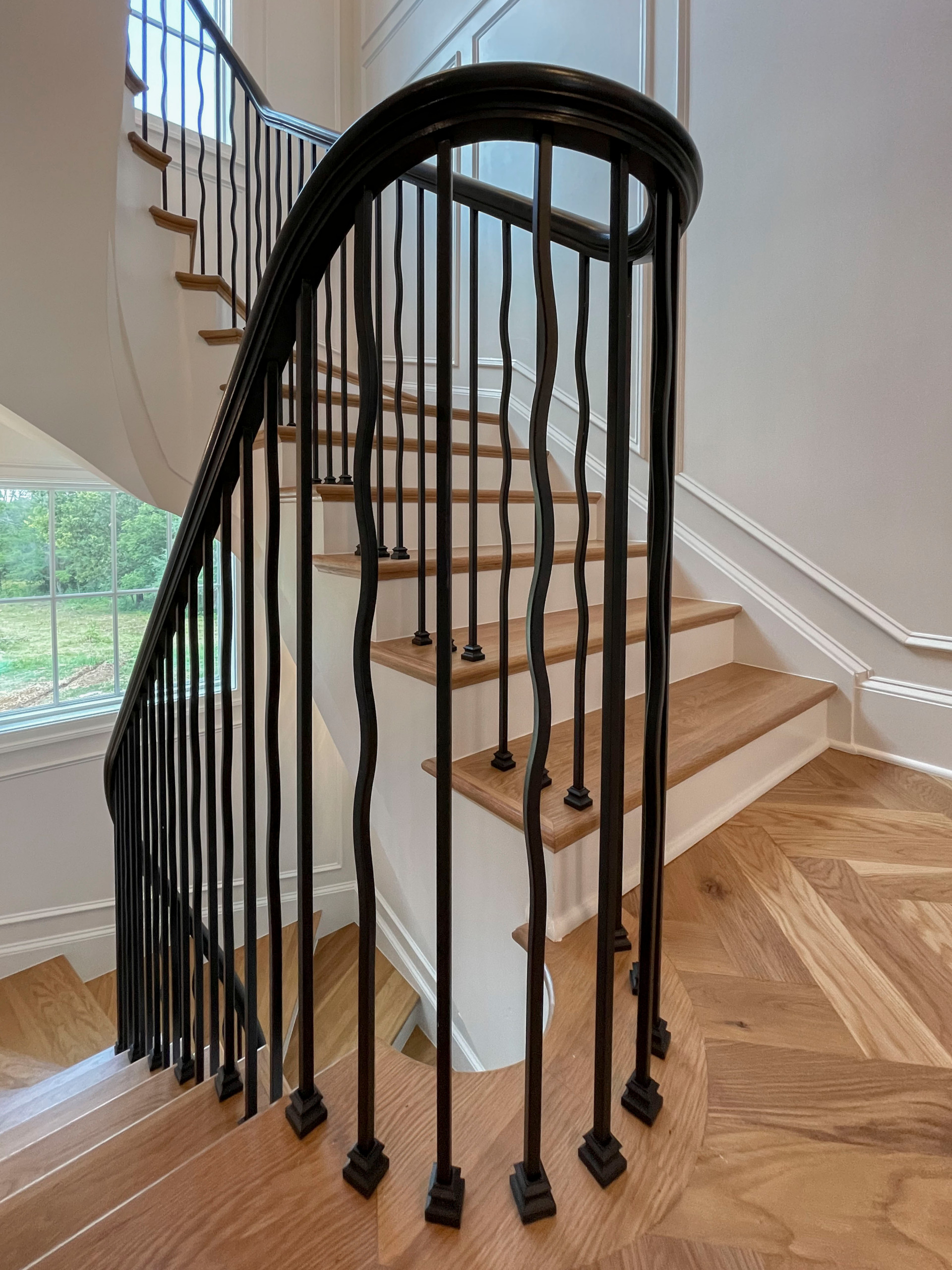 106_Modern Balustrade System Meets Traditional Winding Stairs, Aldie VA  20105