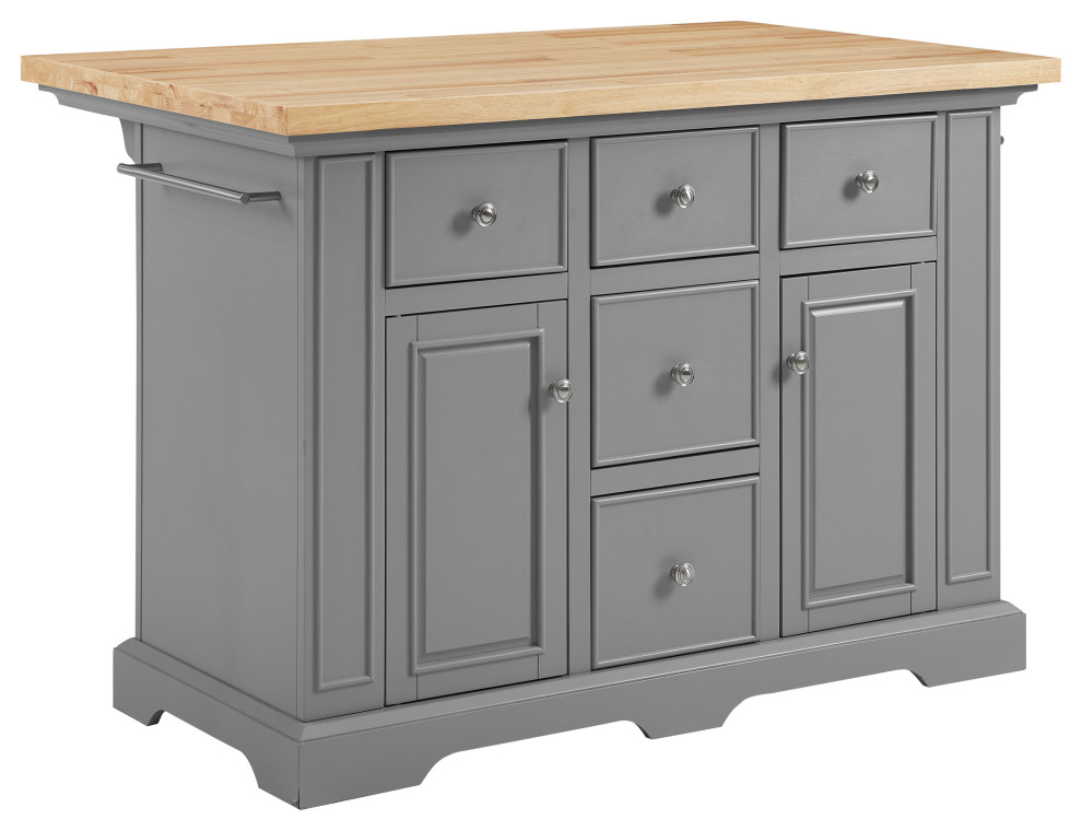 Julia Wood Top Kitchen Island Transitional Kitchen Islands And