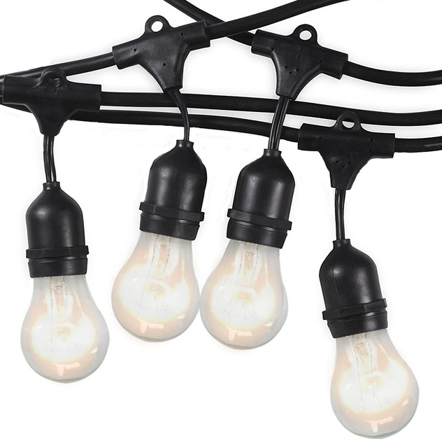 Premium Weatherproof Indoor Outdoor String Lights 48 Strand Clear Premium Weatherproof Indoor Outdoor String Lights 48 Strand Clear Bulbs
