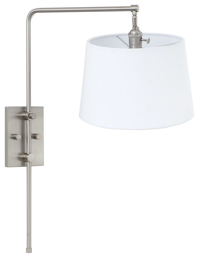 Crown Point Adjustable Downbridge Wall Lamp, Nickel