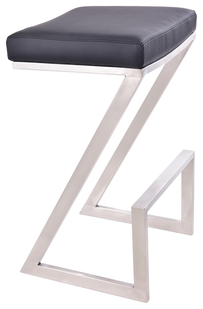 Atlantis Backless Stool, Black, Counter Height