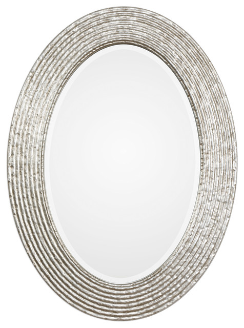 New Oval Frame Bathroom Vanity Wall Mirror with Elegant Crystal Look Border