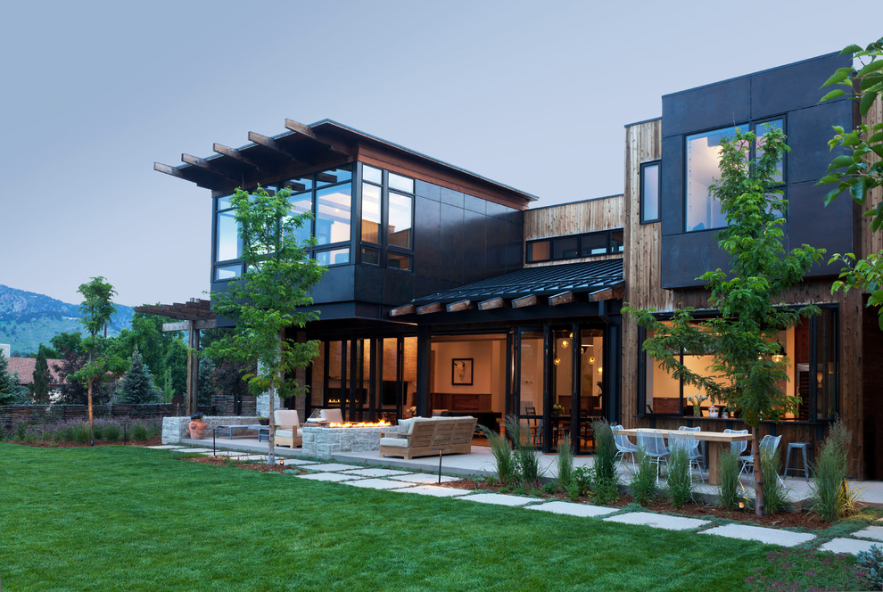 Trendy two-story metal exterior home photo in Denver