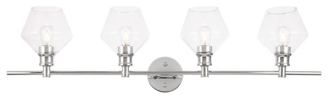Living District 4-Light Chrome and Clear Glass Wall Sconce
