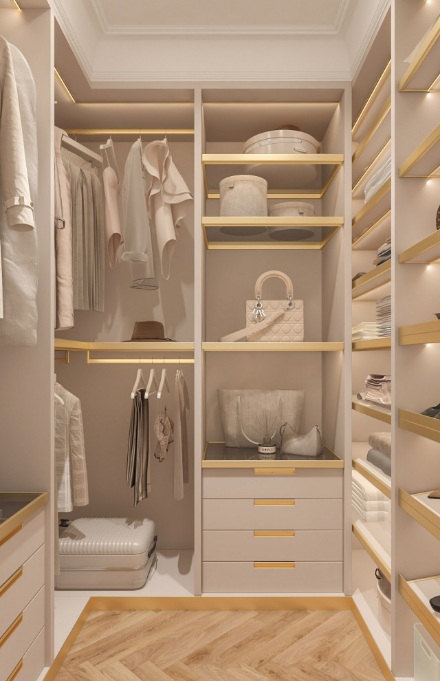 Интерьер Женской гардеробной . Таунхаус в КП "Образцово", 2 этаж