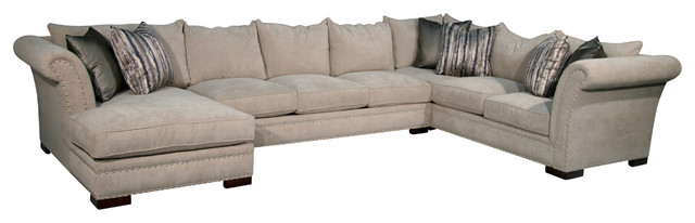Braxton 3 Piece Sectional Transitional Sofas By Corbet 3 Piece Sectional Light Gray
