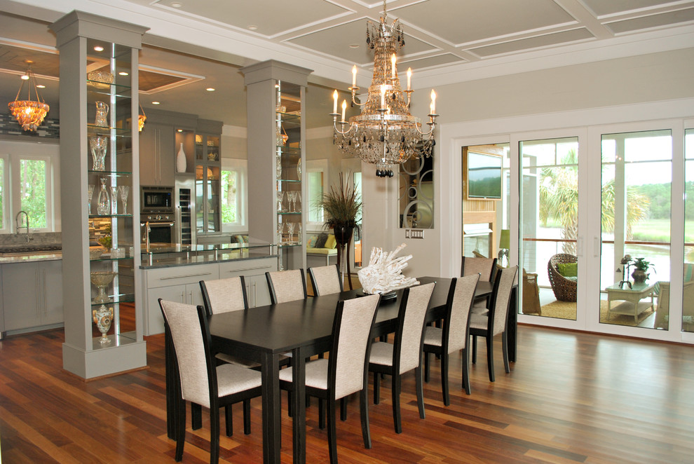 Design ideas for a beach style dining room in Charleston.