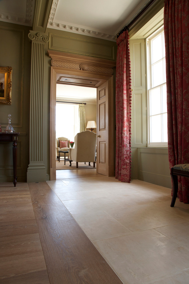 Inspiration for a traditional hallway in Wiltshire with limestone floors.
