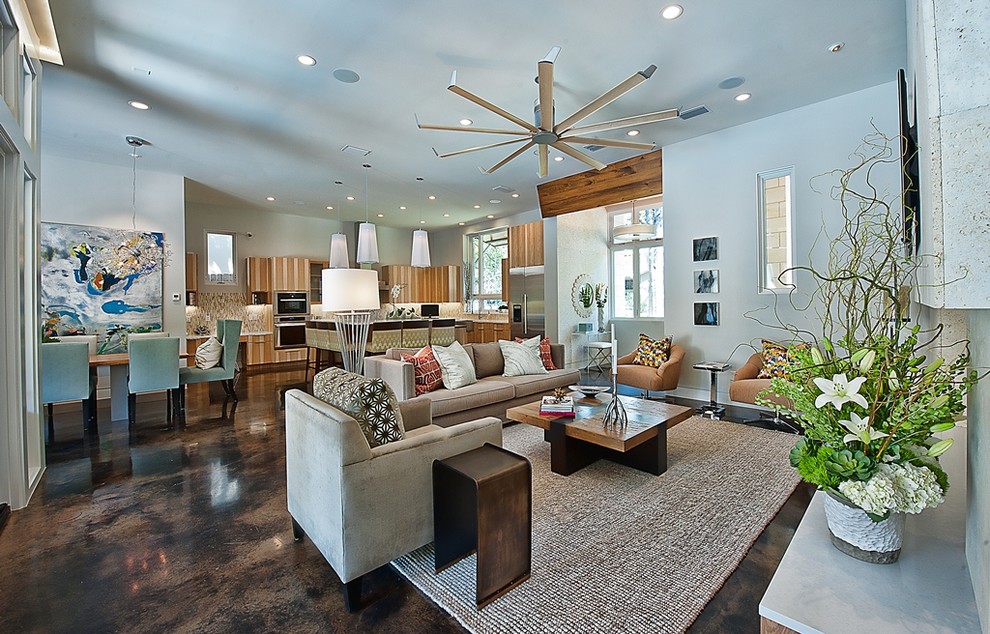 Bowman Greenbelt Homes Austin Tx Contemporary Living Room