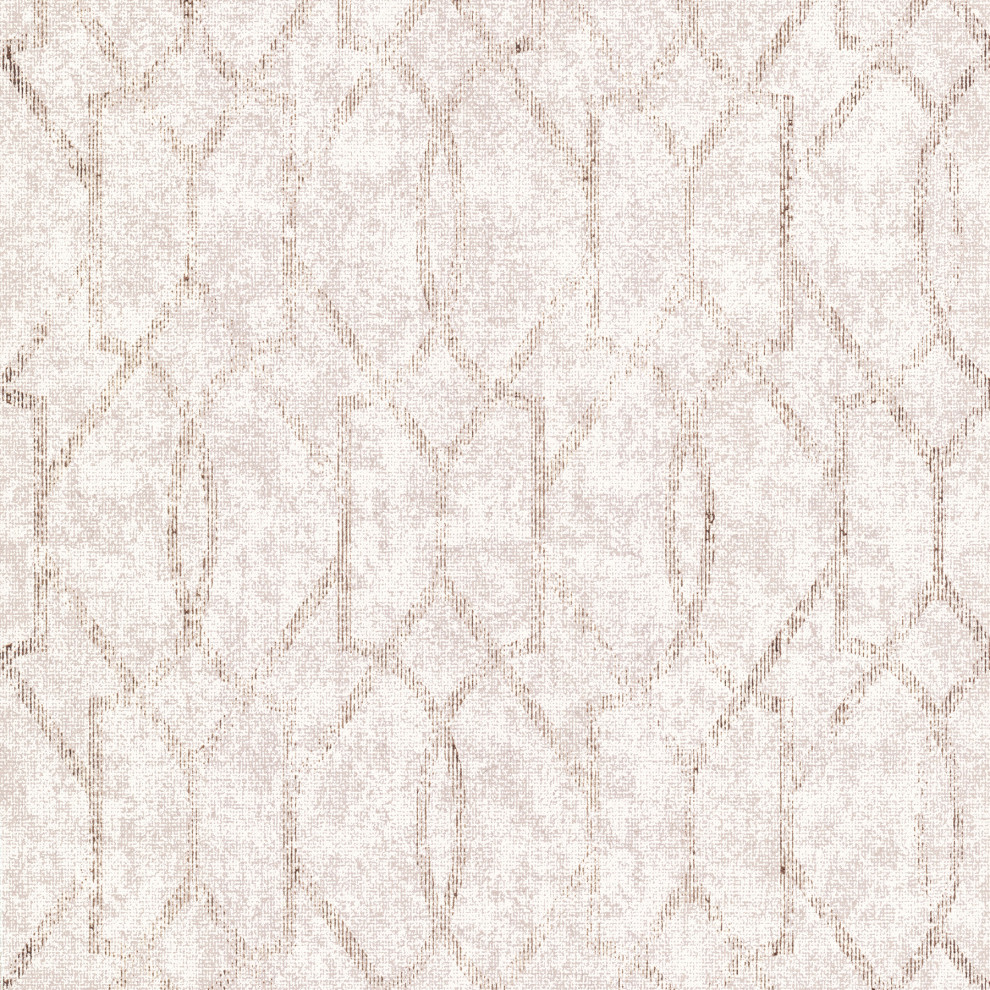 Ziva Rose Gold Trellis Wallpaper, Neutral Contemporary Wallpaper