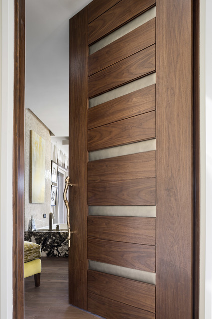 Las Vegas Modern Home Interior Solid Wood Walnut Door With