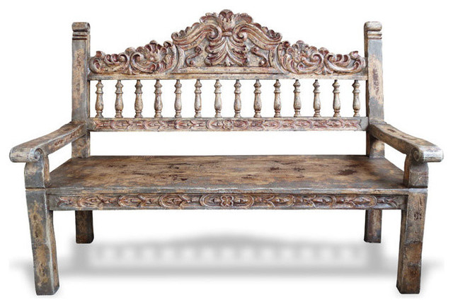 Old World Tuscan Bench Traditional Indoor Benches By Lutina Old World Tuscan Bench Traditional Indoor Benches By Lutina Furniture
