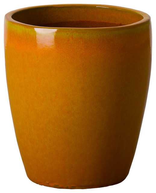 Bullet Planter, Burnt Orange Contemporary Outdoor Pots And Planters