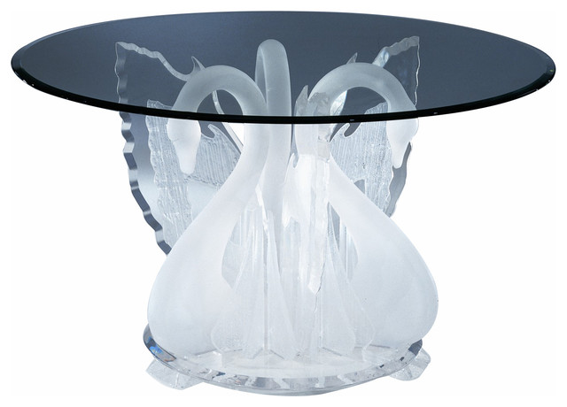 Legend Swan Round Dinette Table Base, Round Glass Table Base