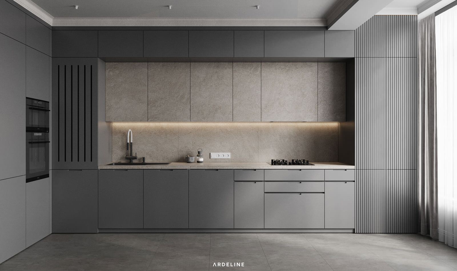 Дизайн квартиры в минималистичных серых тонах