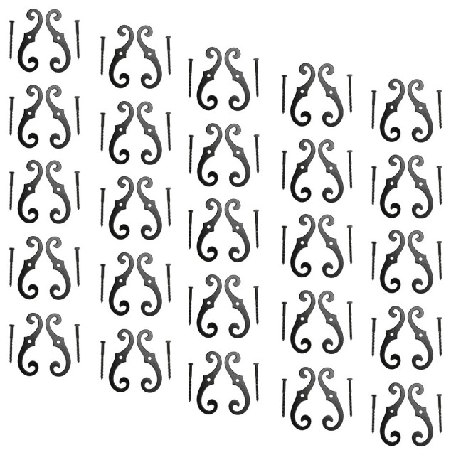 Pair of Vintage Shutter Dogs S Shaped Shutter Hardware in Black Pack of