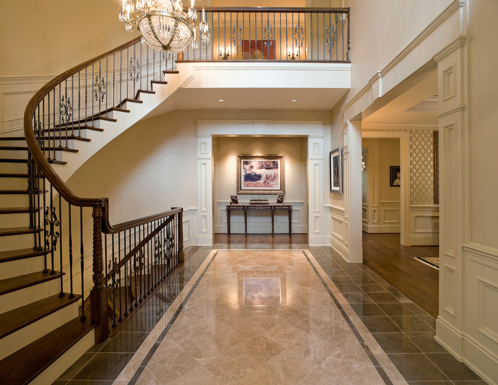 Photo of a traditional wood staircase in Baltimore with wood risers.