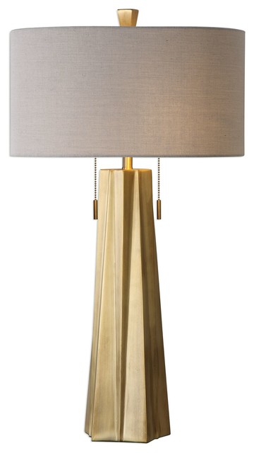 Midcentury Modern Gold Metal Table Lamp 