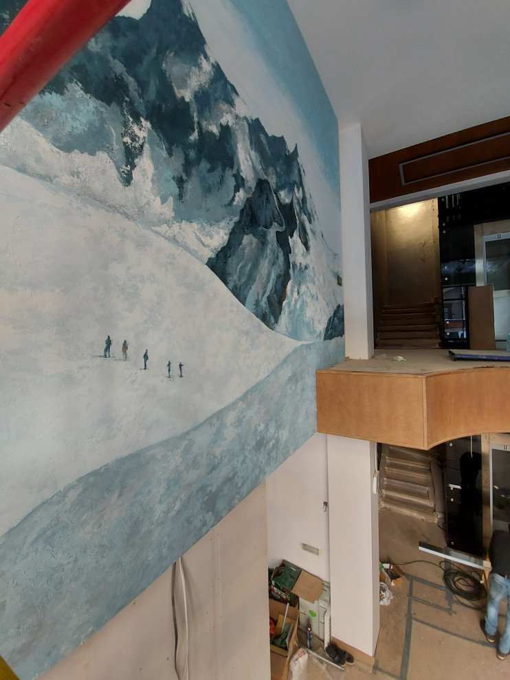 Роспись стены в коттедже г.Екатеринбург