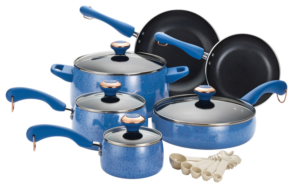 Paula Deen Signature Collection Porcelain Nonstick 15-piece Butter Speckle Set
