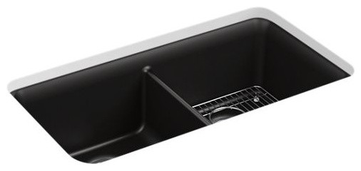 Kohler Cairn 33-1/2" X 18-5/16" X 9-1/2" Neoroc Kitchen Sink w/ Sink Rack