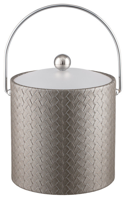 San Remo 3 qt Ice Bucket With Bale Handle and Lucite Cover, Silver