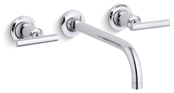 Kohler Purist Bathroom Faucet Trims & 9" 90-Degree Angle Spout, Polished Chrome