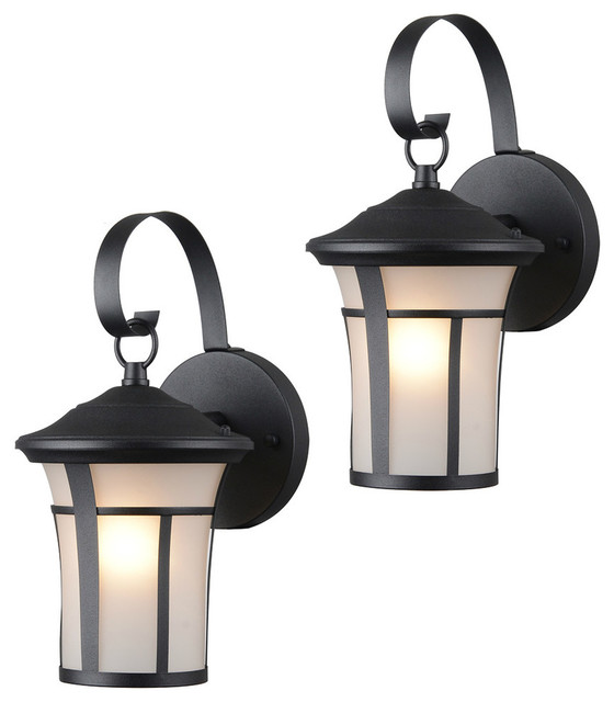Black Outdoor Patio Exterior Light Fixtures Set Of 2 22 9692