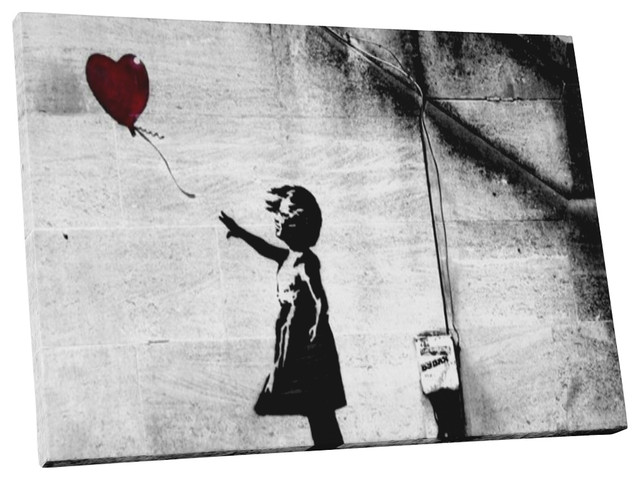 Banksy Girl With Balloon Gallery Framed Canvas Print - Contemporary -  Prints And Posters - by PingoWorld | Houzz