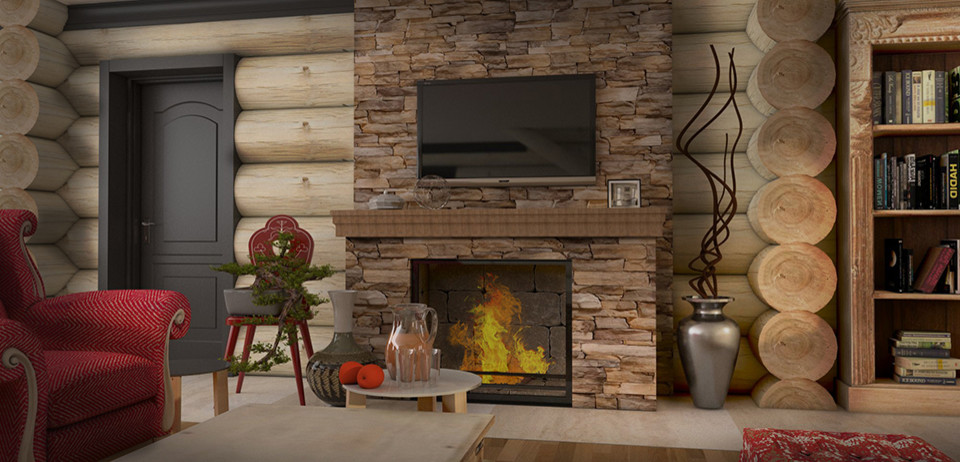 Living room - rustic living room idea