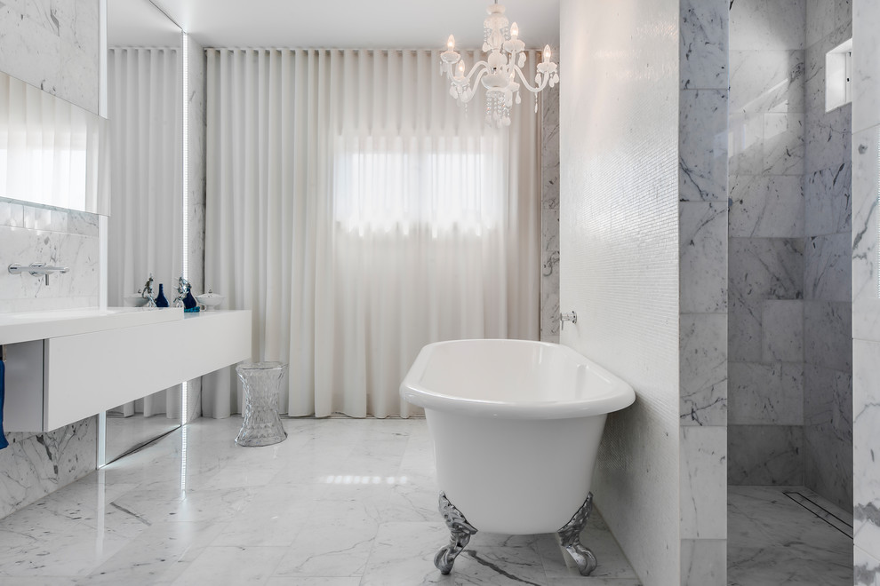 This is an example of a contemporary bathroom.