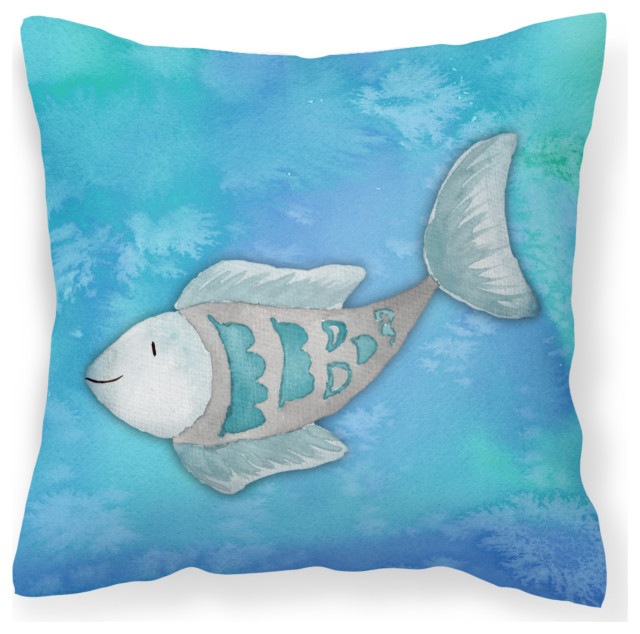 Watercolor Outdoor Canvas Pillow 14 X14 Beach Style Outdoor Cushions And Pillows By The Store