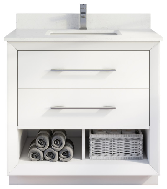 bathroom vanity with integrated power bar