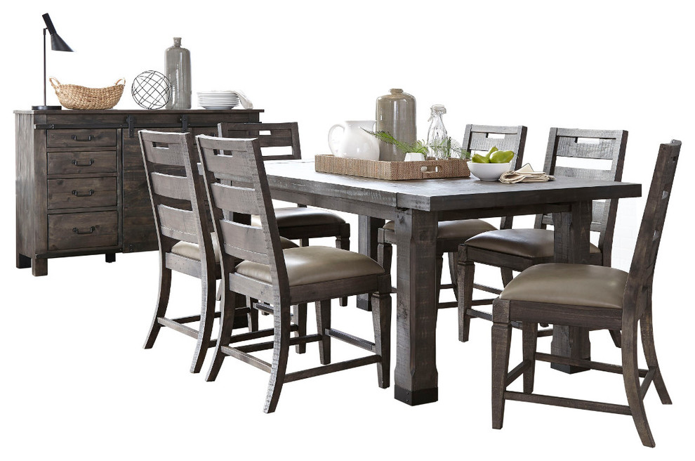 Magnussen Abington 8 Piece Rectangular Dining Set Weathered Charcoal