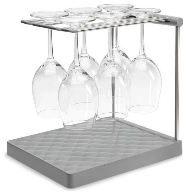 Kohler Wine Glass Drying Rack, Charcoal Modern Dish Racks by The