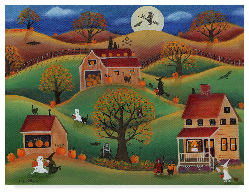 Cheryl Bartley 'Halloween Autumn Pumpkin Farm' Canvas Art, 32