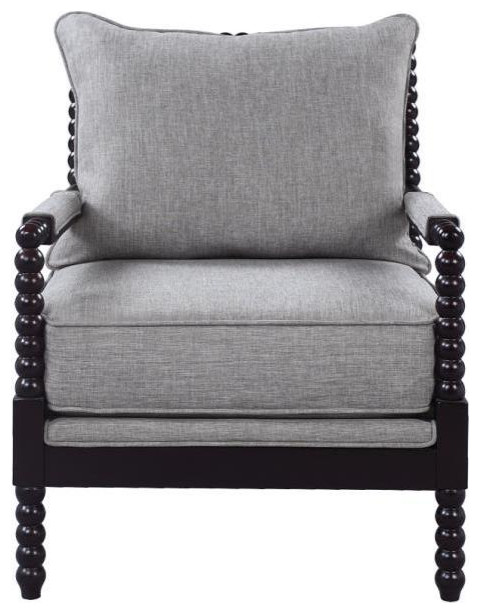 Coaster Traditional Grey and Cappuccino Accent Chair 29.5x34x38 Inch