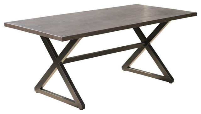 Gdf Studio Rosarito Outdoor Aluminum Dining Table With Black Steel Gdf Studio Rosarito Outdoor Aluminum Dining Table With Black Steel Frame Tables By Gdfstudio
