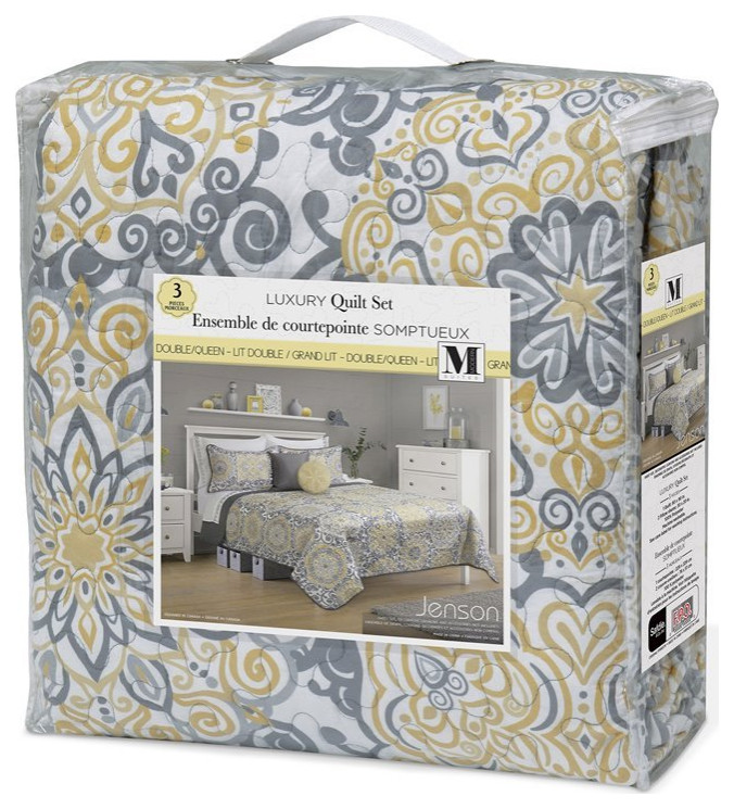 Safdie & Co. 2-piece Modern Polyester Jensen Twin Quilt Set in Multi-Color