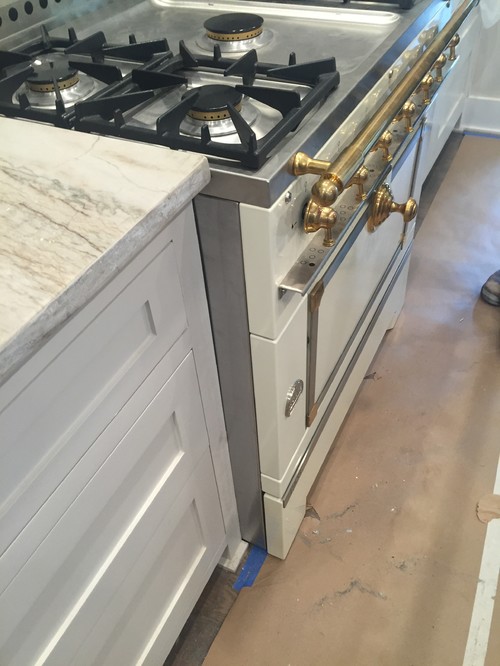 Need help with stove sticking out. What can I do to fix it?